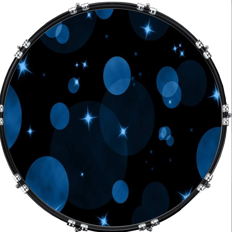 20" Custom Bass Kick Drum Front Head Skin Graphical  Bubbles 2