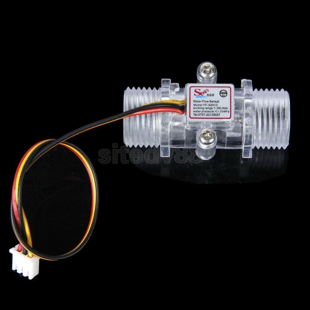 G1/2" Copper Water Flow Hall Sensor Switch Flow Meter Flowmeter Counter D