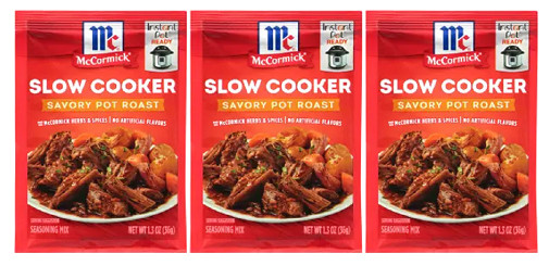 McCormick Slow Cooker Savory Pot Roast Mix 3 Packet Pack