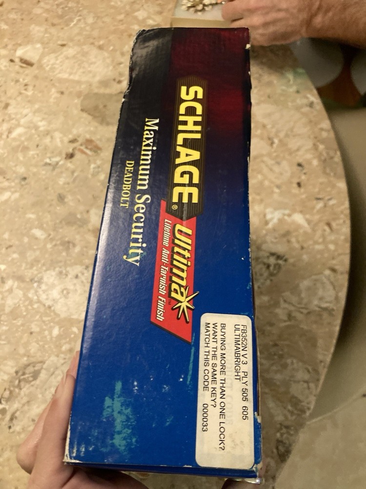 Schlage Ultima Maximum Security Deadbolt + Keyed Entry~Grade 2 Two Point Locking
