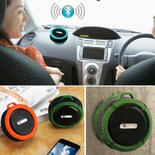 Orange Mini Outdoor Wireless Waterproof Bluetooth Speaker Suction cup & Mic  J31