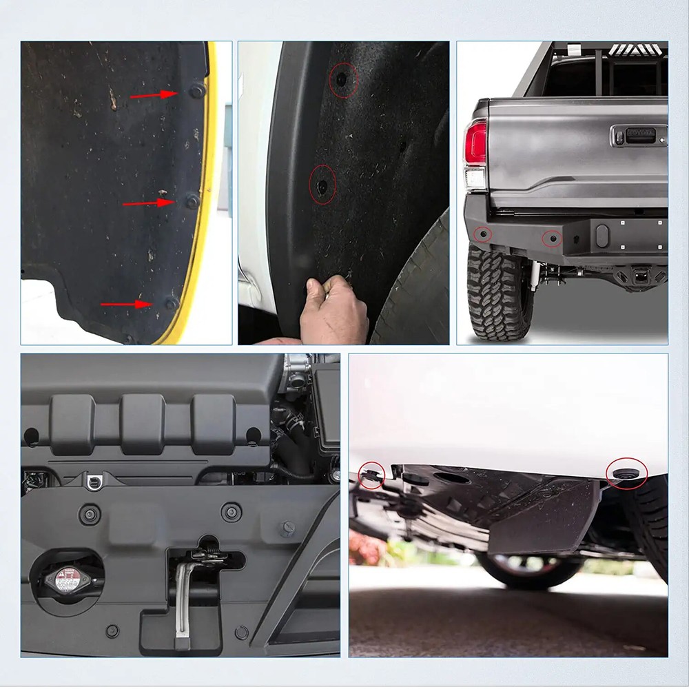 120PCS 8mm Bumper Clips Retainer Auto Car Plastic Rivets Fastener Fender Push