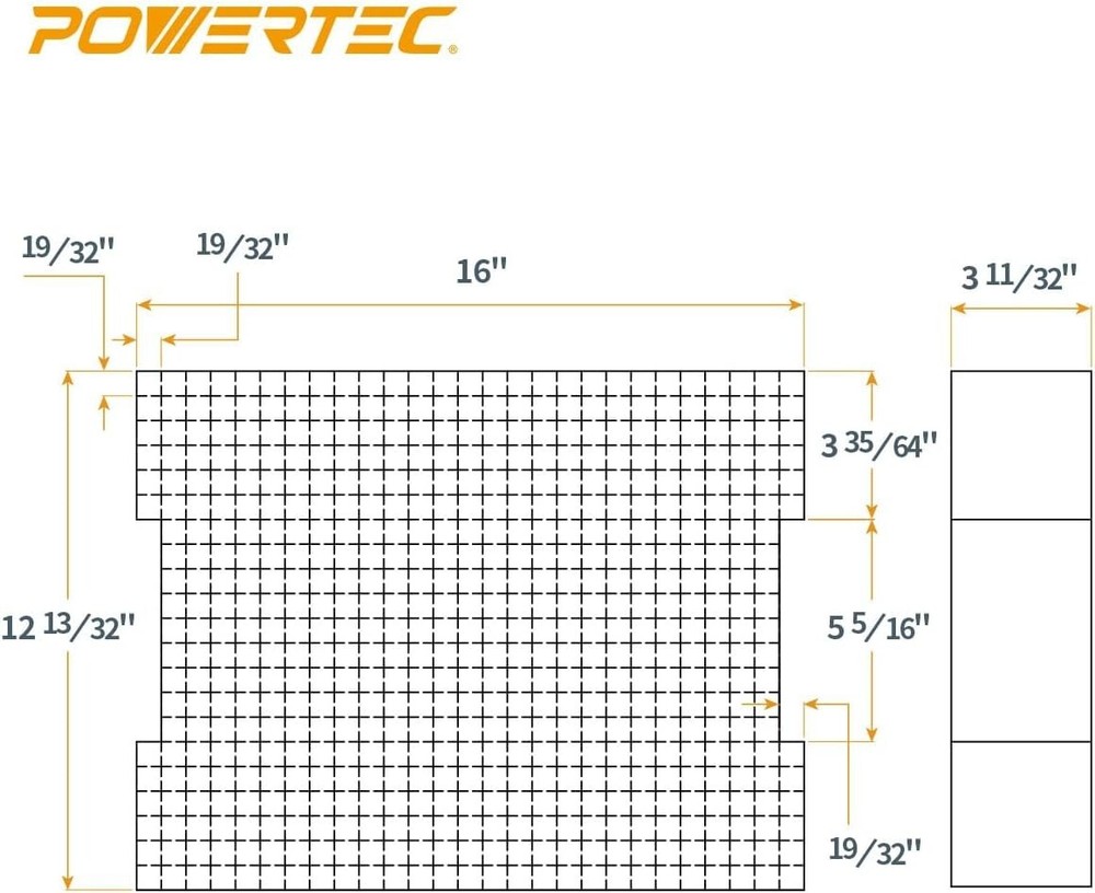 POWERTEC Pre-Cut Foam Insert ?V 100% Customizable Inlay Material, 2PK