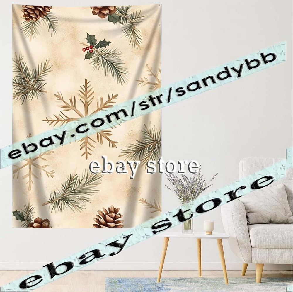 Neutral Winter Pattern minimal elegant soft tapestry 39X59 in