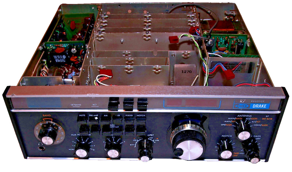 Drake R7 Chassis / Parent Board / Front Panel / VFO / Knobs - AS IS For Parts