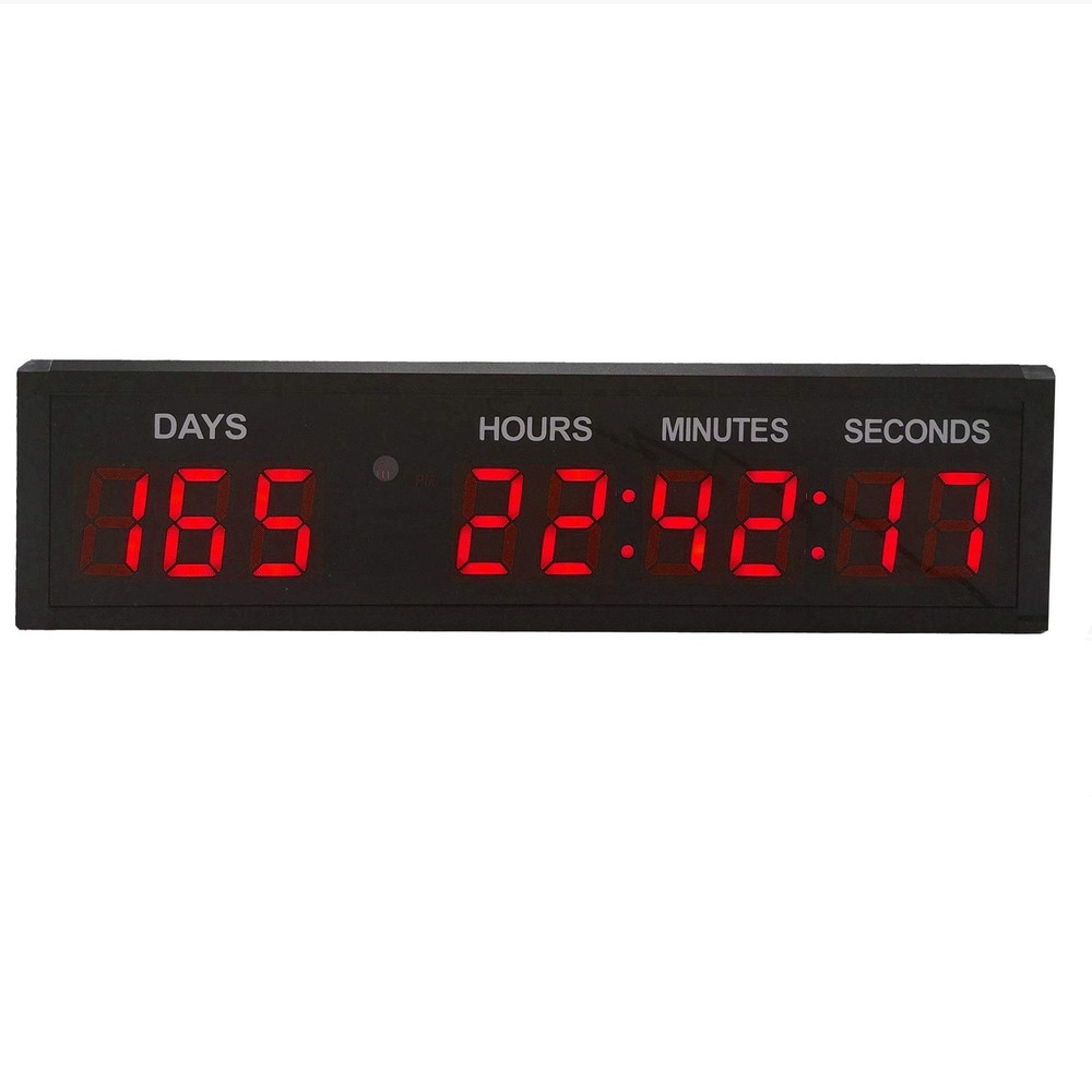 BTBSIGN LED Countdown Clock Safety Event Timer with 1.8inch digital high, Red
