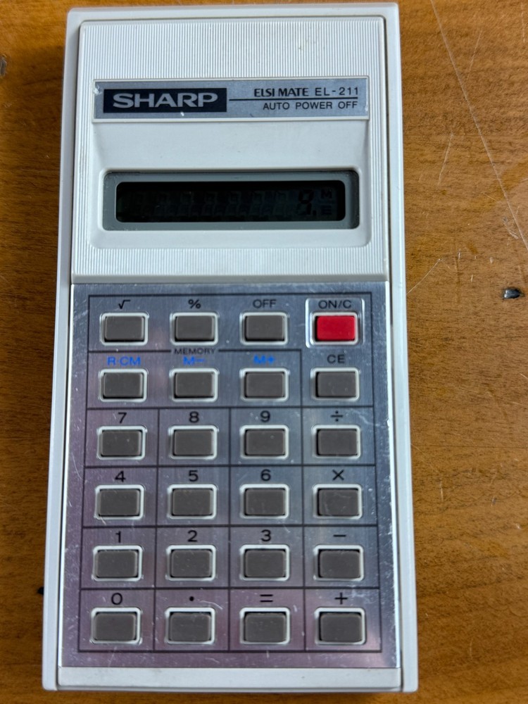 Vintage SHARP Calculator Elsi MATE EL-211 basic pocket handheld