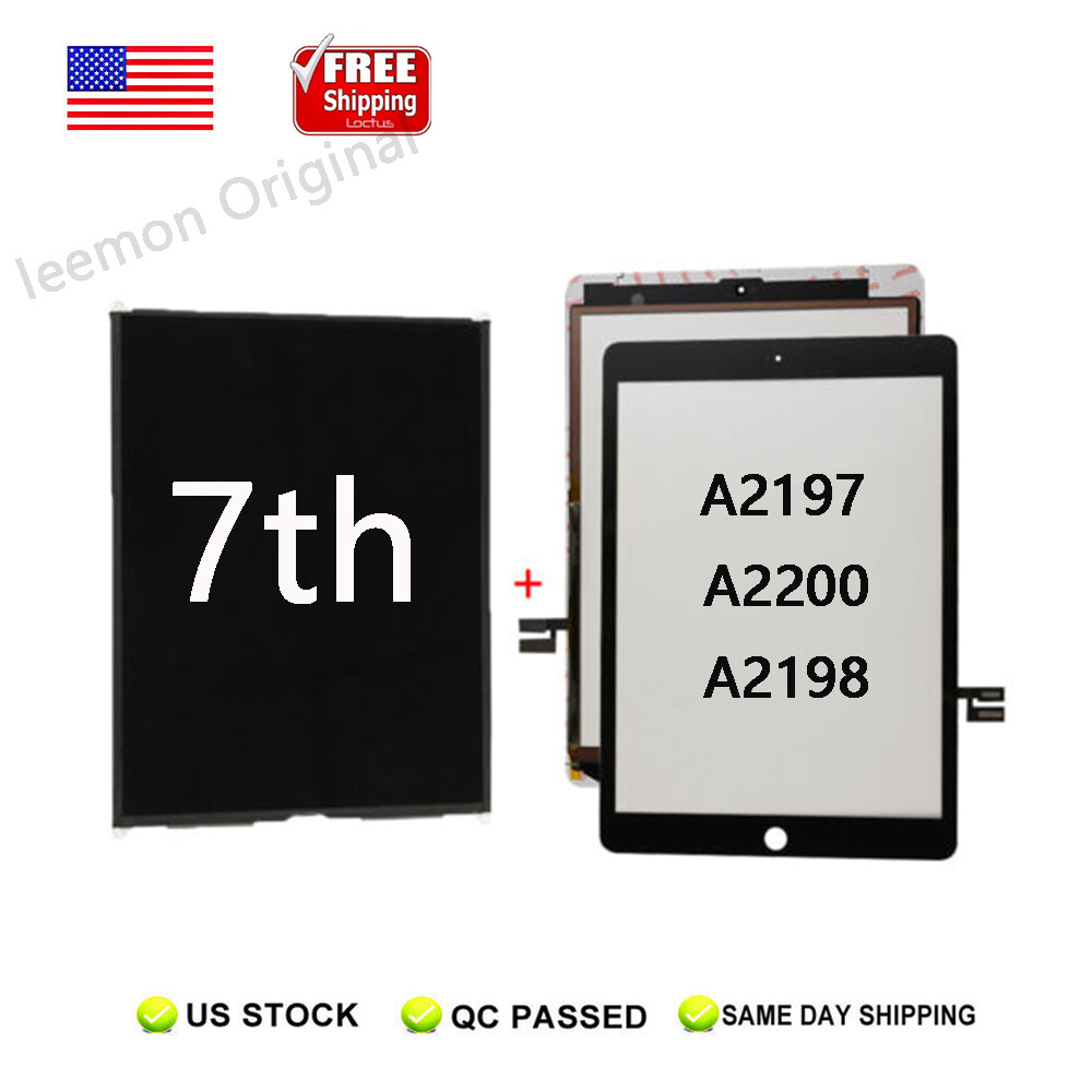 For iPad 7th 10.2" 2019 A2197 LCD Display Touch Screen Digitizer+Button Lot