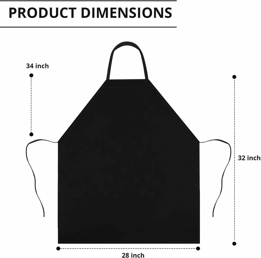 10 Pack Heavy Duty 210D Polyester Bib Aprons with Large Pocket Adjustable