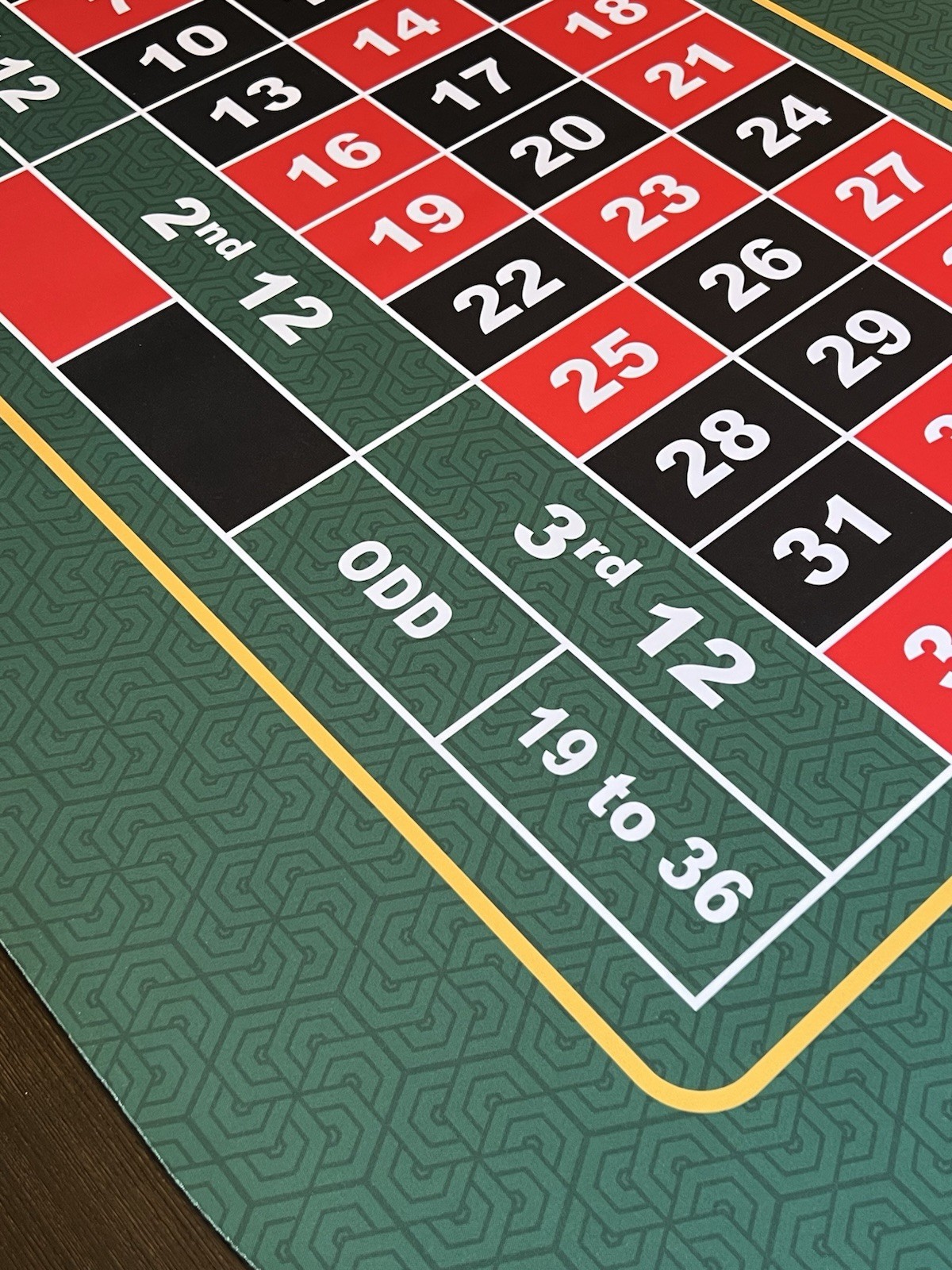 Feltectors Custom Made No Zero Roulette Table Neoprene Mat 73x31.5" w/ Carry Bag