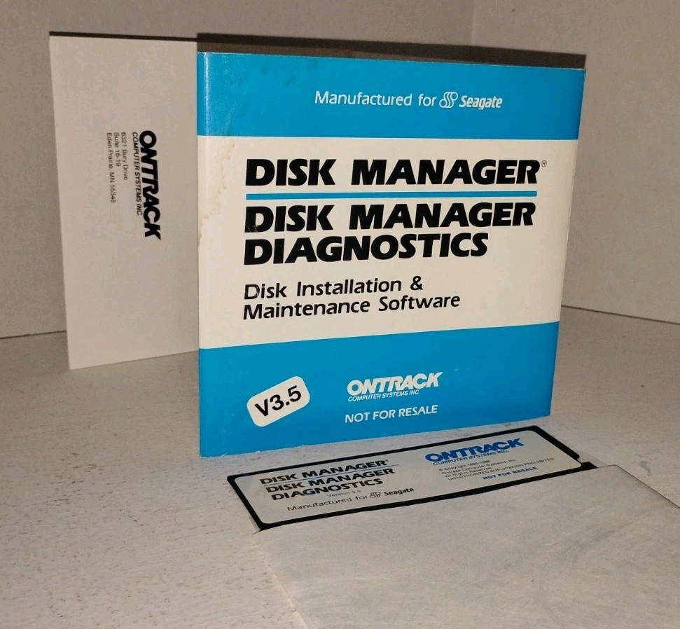 Ontrack Disk Manager v3.5 w/ Diagnostic Disk • Seagate OEM Complete Set •...