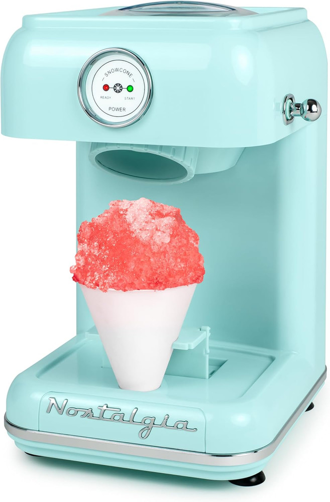 Snow Cone Shaved Ice Machine - Retro Table-Top Slushie Machine - Includes 1 Reus