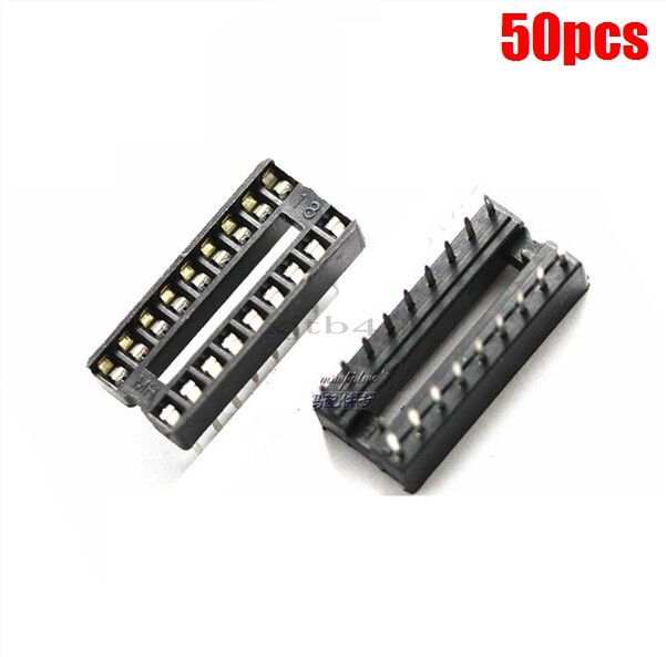 50Pcs Socket Pcb Mount Connector Dip 18-Pin Dil New Ic le