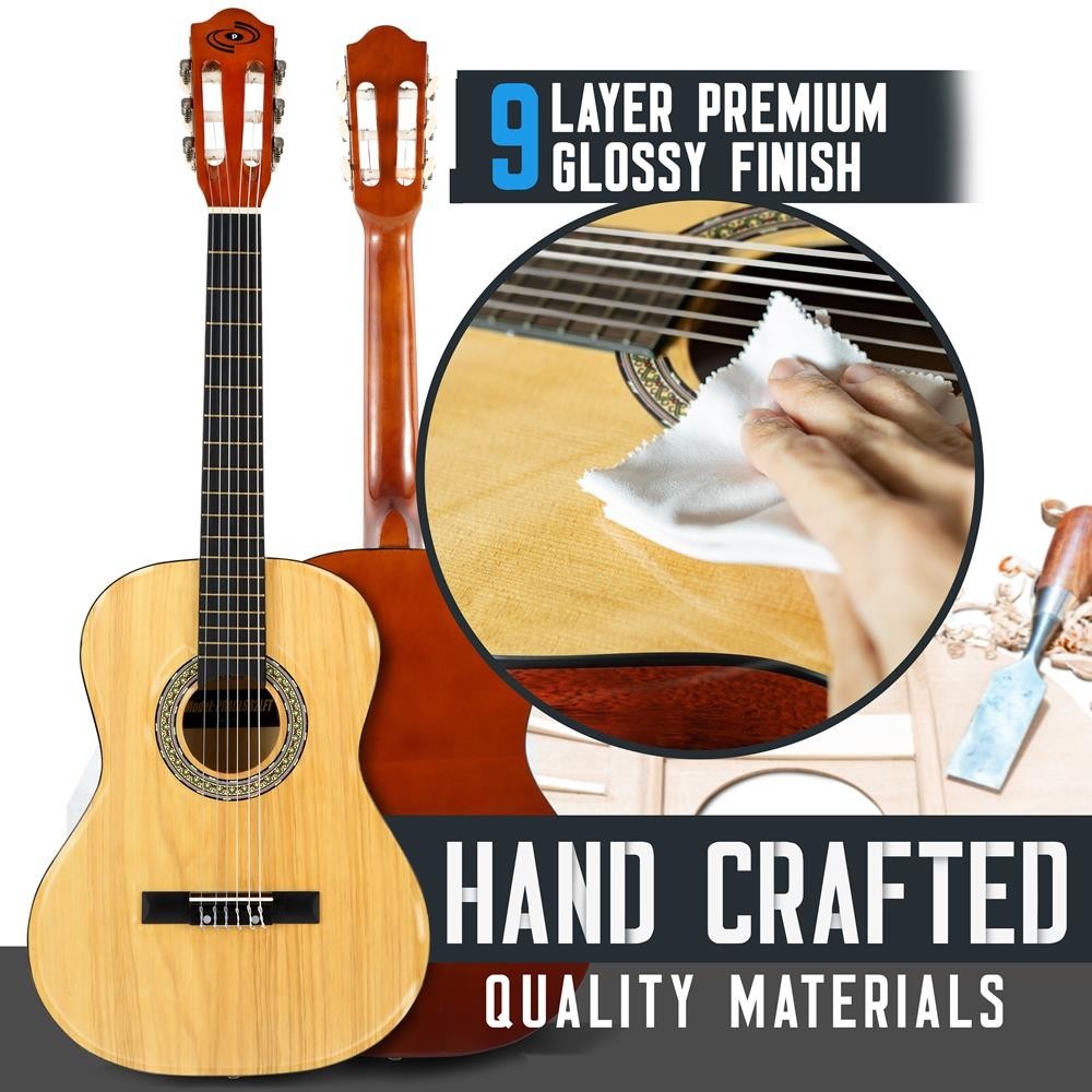 Pyle 36'' 6-String Classical Guitar w/ Digital Tuner & Accessory Kit