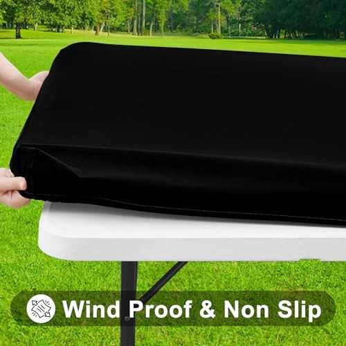 Pack Rectangle Table Cloth, Elastic Fitted 72" x 30" (Rectangular) 3 Black