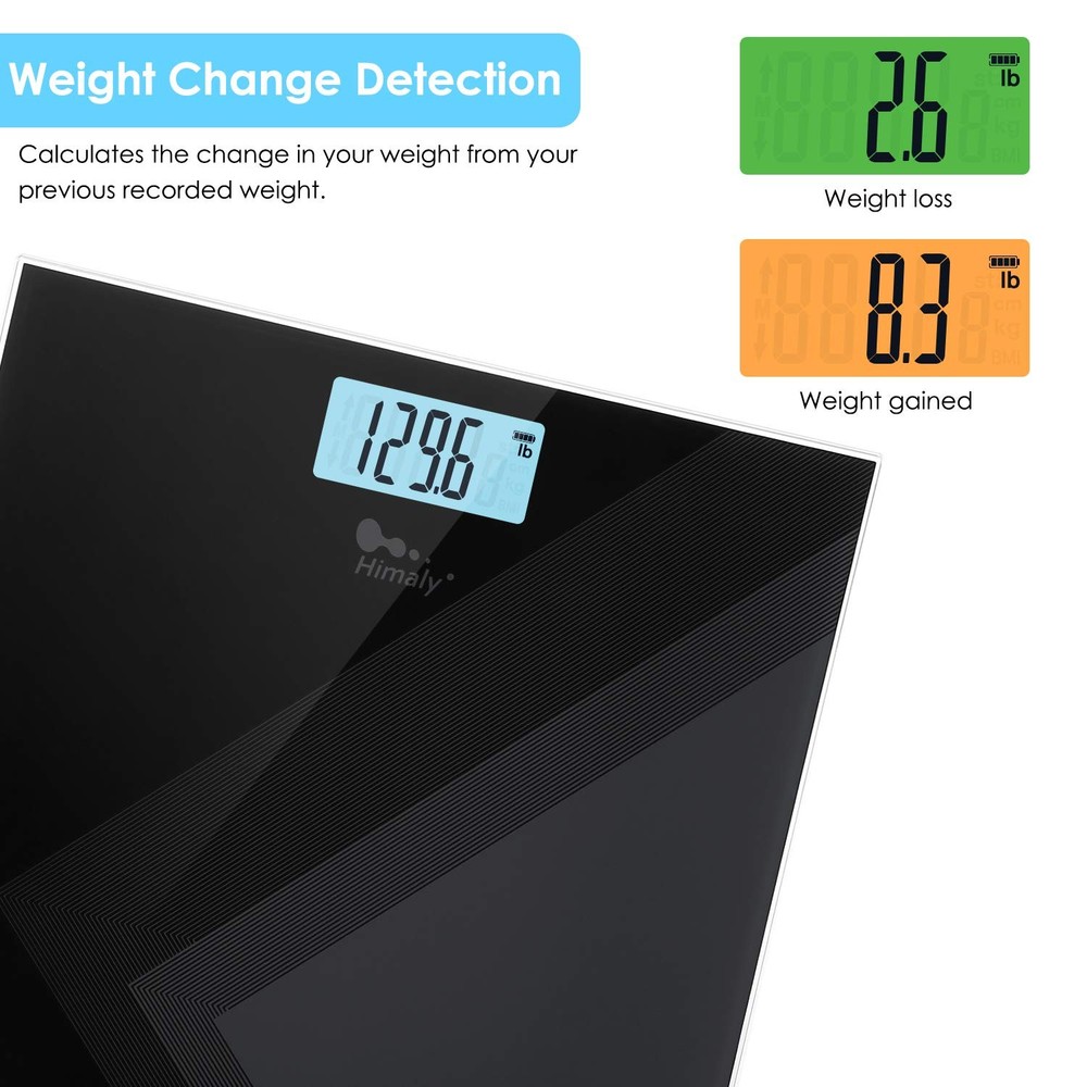 Digital Body Weight Scale, USB Rechargeable Bathroom Scale with Step-On Techn...