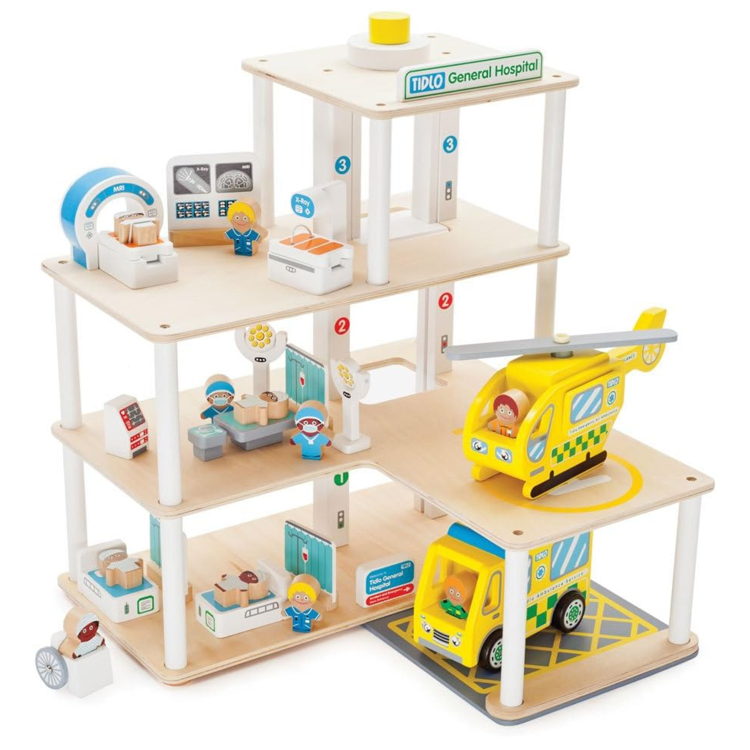 Tidlo Wooden Hospital Playset
