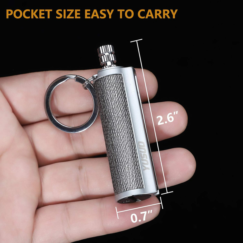 YUSUD 2 Pack Permanent Match Infinity Lighter with Multitool Keychain, Reusable