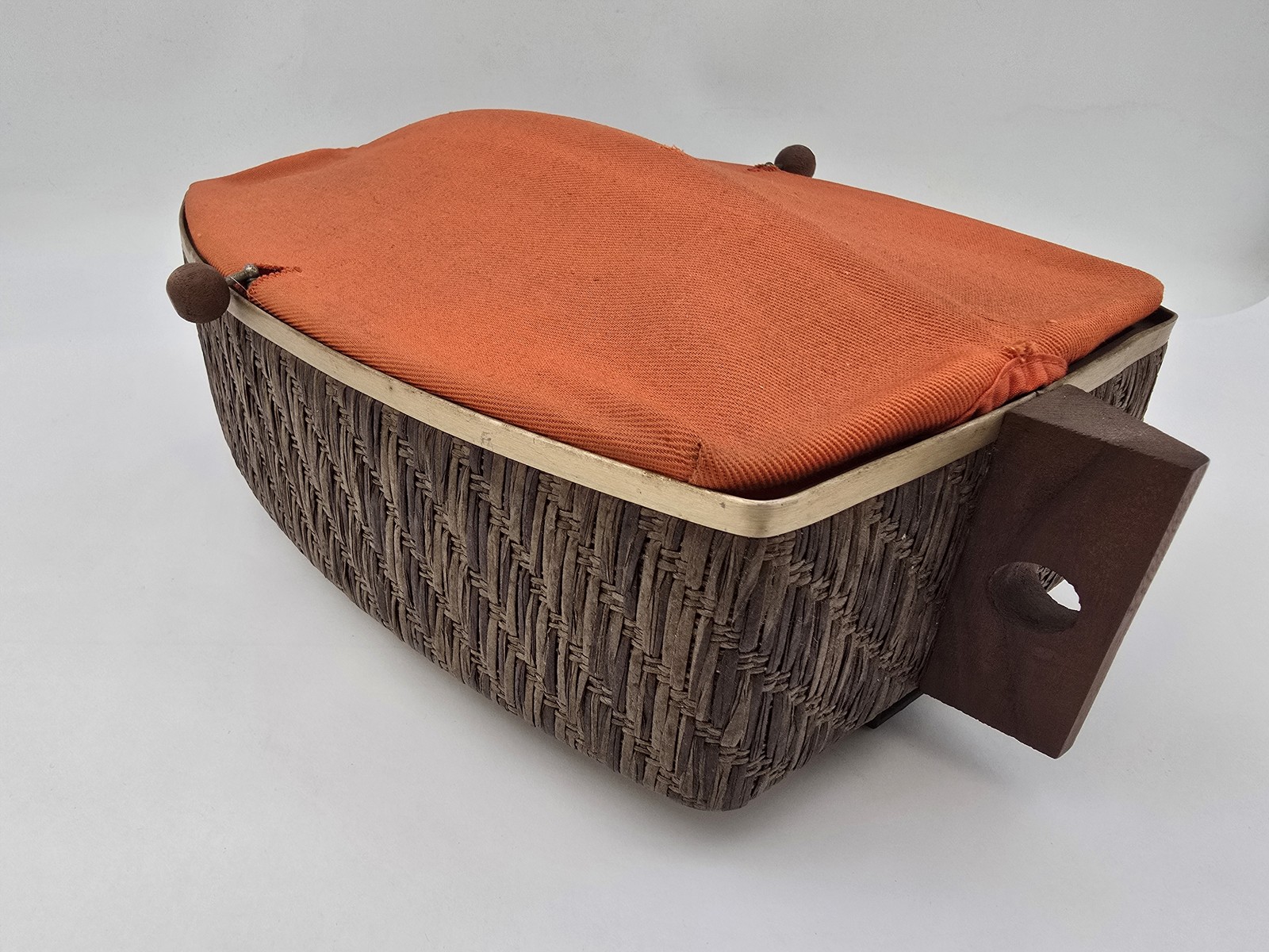 Vintage Salton Hotray WB-5 Bread Bun Warmer Orange Cover Original MCM