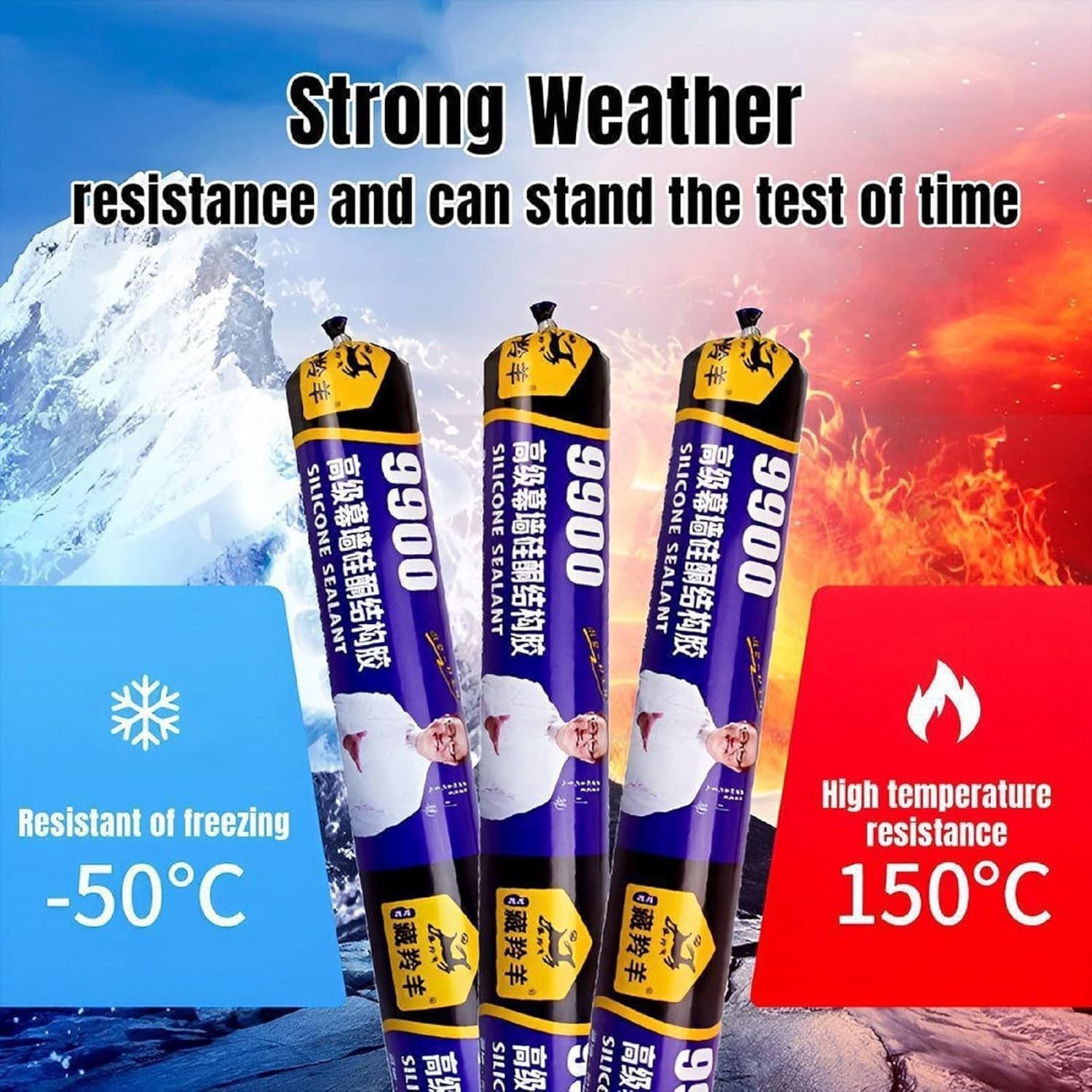 9900 Silicone Sealant Waterproof Adhesive Weatherproof Strong Bond Glass Metal