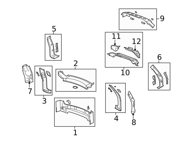 Genuine GM Back Body Opening Upper Inner Panel 25838277