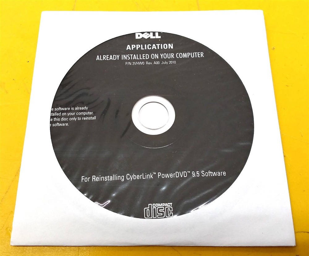 ⭐️⭐️⭐️⭐️⭐️ NEW Dell CyberLink PowerDVD 9.5 Software Reinstallation Disc 0FPGC7