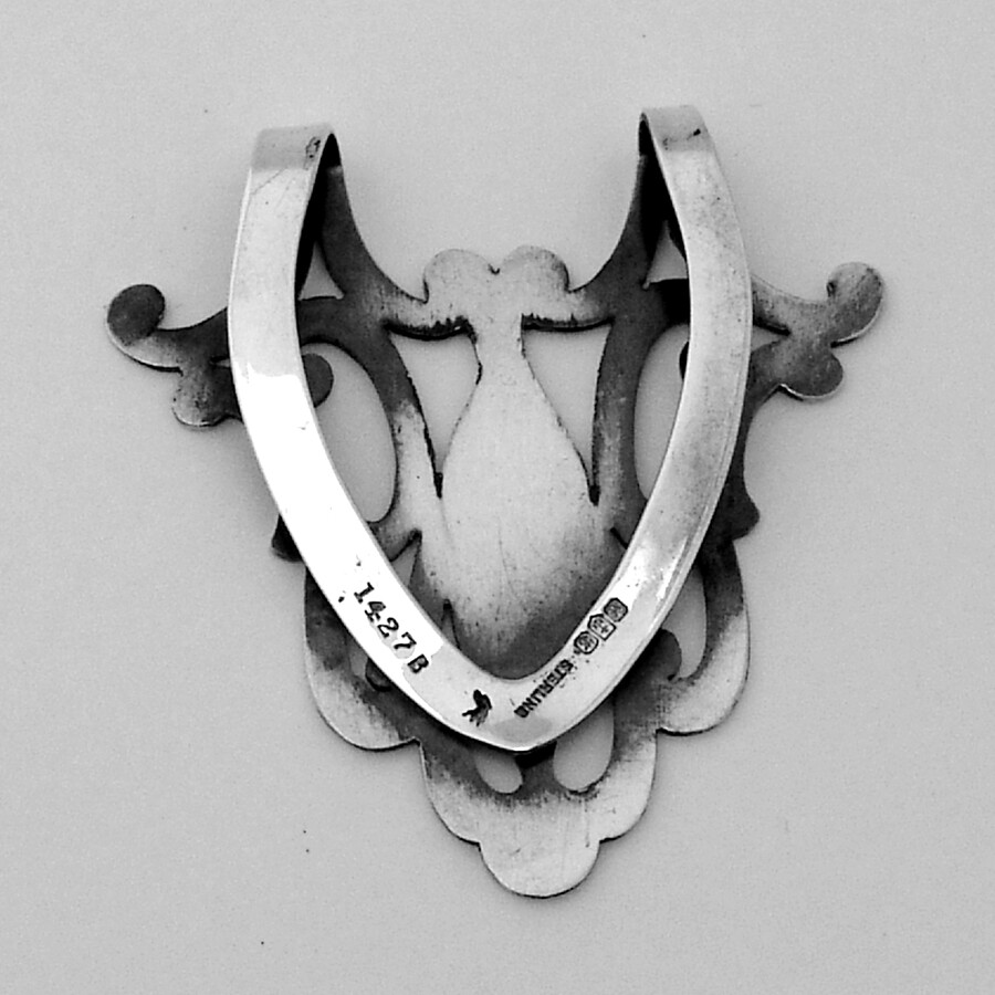 Cutwork Napkin Clip Gorham Sterling Silver Mono J