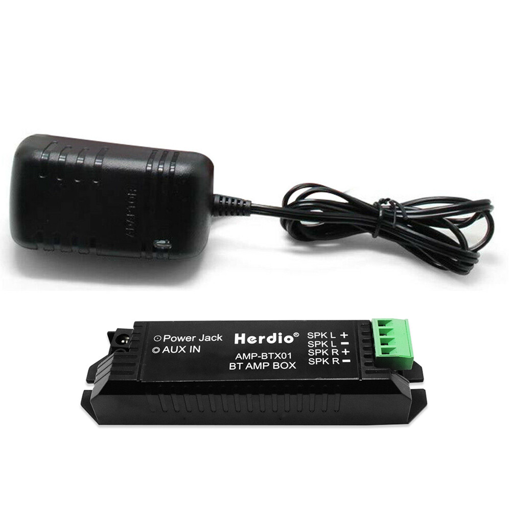 12V 3A Adapter+Herdio AMP BT AMP Box Amplifier for Bluetooth Ceiling Speaker US