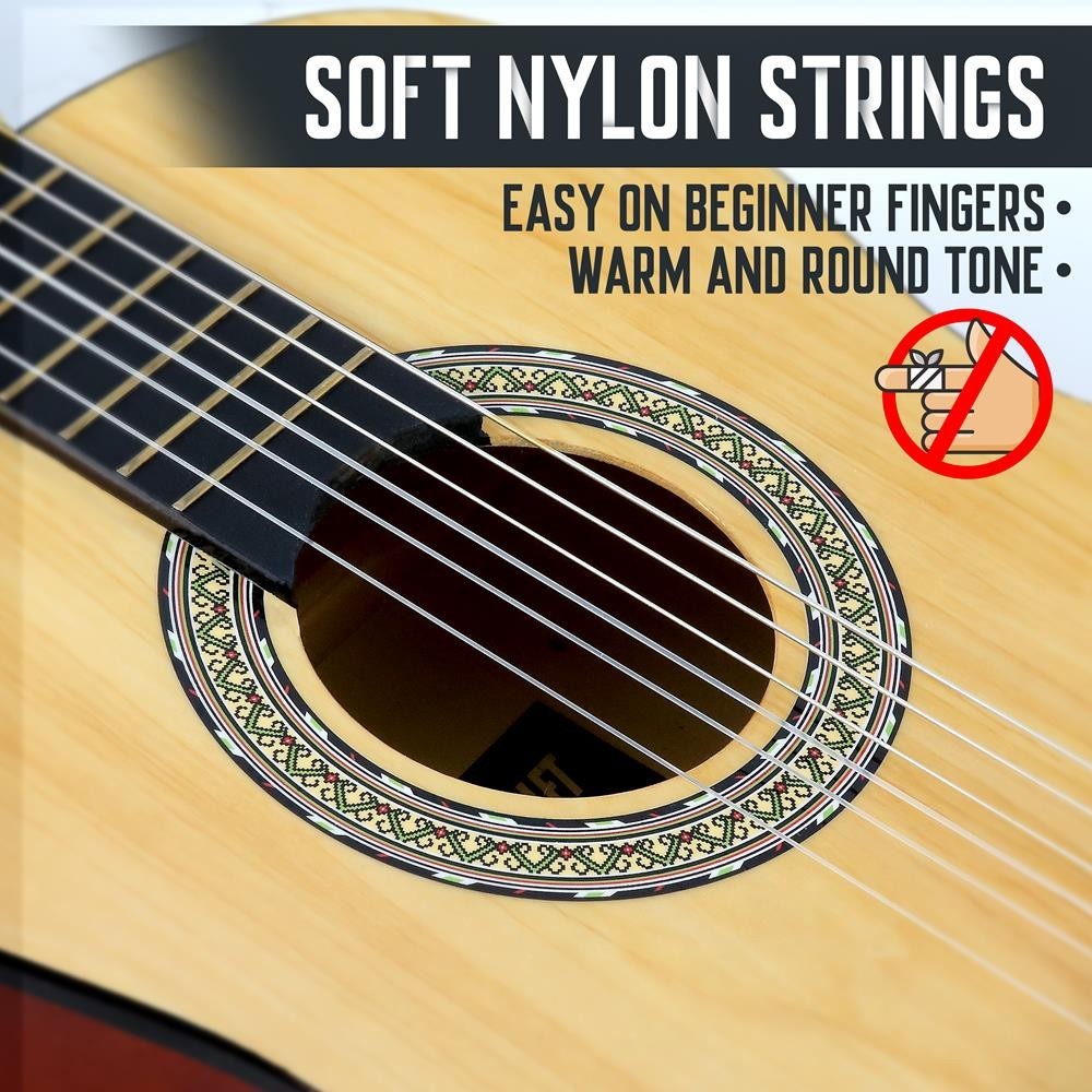 Pyle 36'' 6-String Classical Guitar w/ Digital Tuner & Accessory Kit