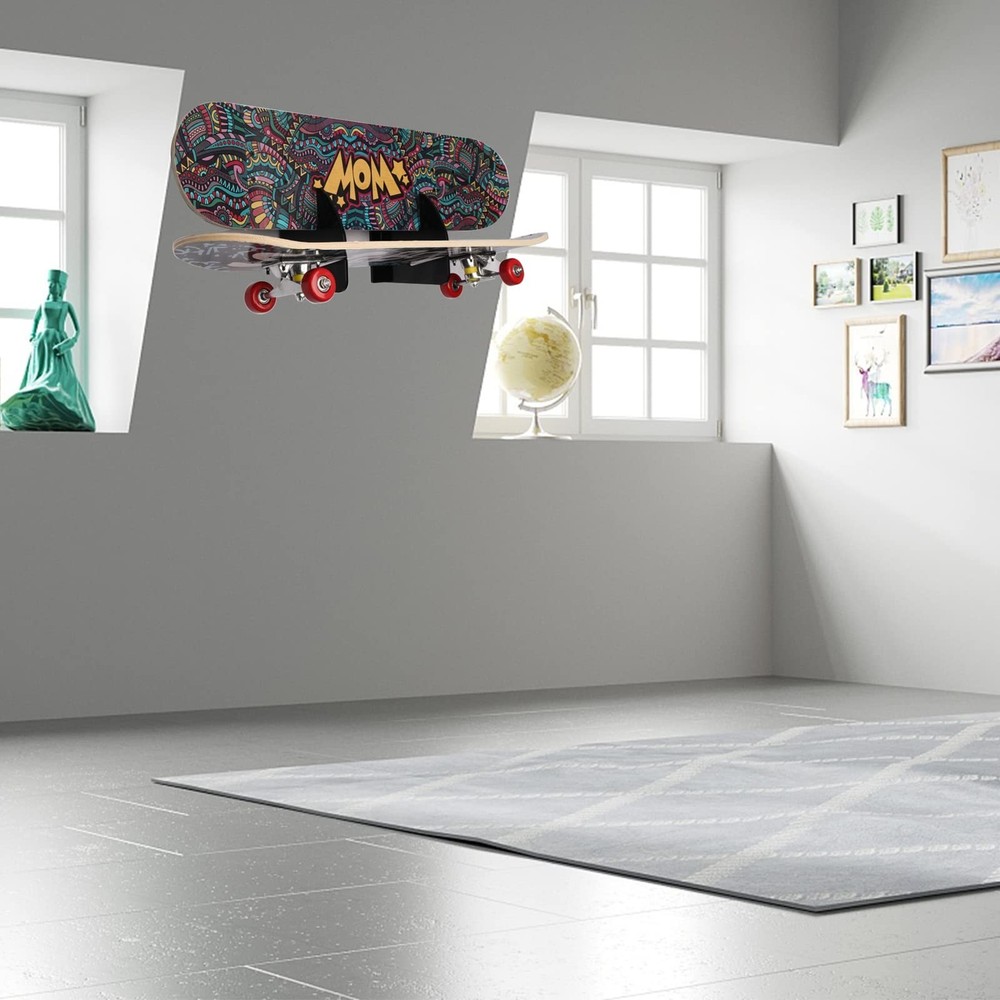 Wall-Mounted Skateboard Mount - Space-Saving Horizontal Display Rack for Secu...