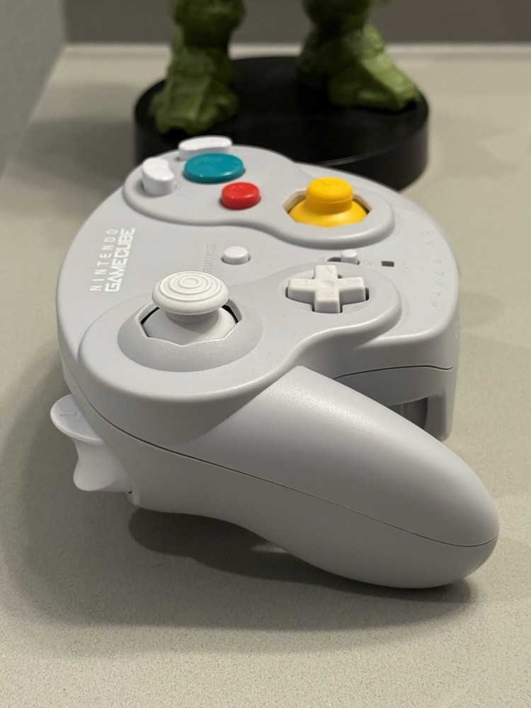 NICE Nintendo GameCube Gray WaveBird Controller w/Receiver - Tested & Working