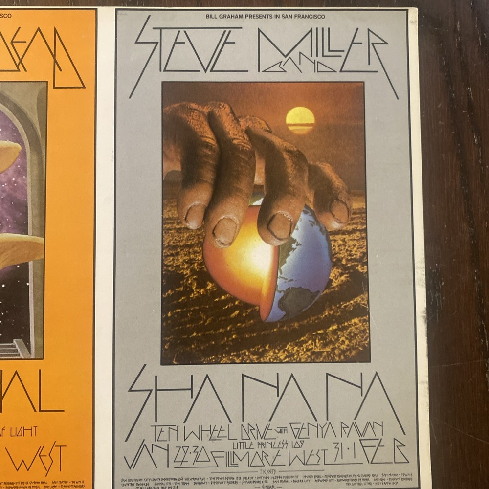 GRATEFUL DEAD STEVE MILLER FILLMORE Double Postcard Singer 1970 BG 214-216