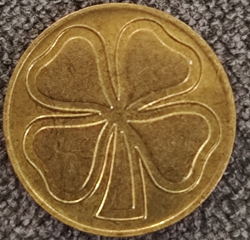 Token Four-Leaf clover 🇧🇪 BELGIUM  🍀 LUCKY 🍀 TOKEN 🍀💰SCRATCH CARD💰