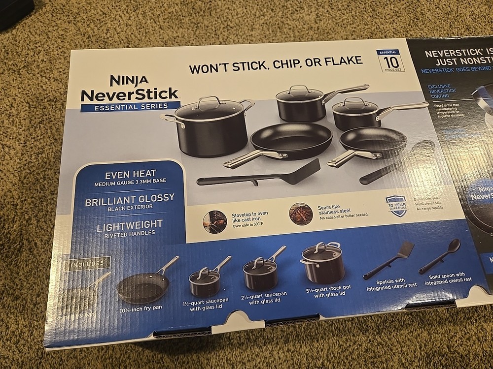 New Ninja NeverStick Essential 10-Piece Cookware Set, C19010