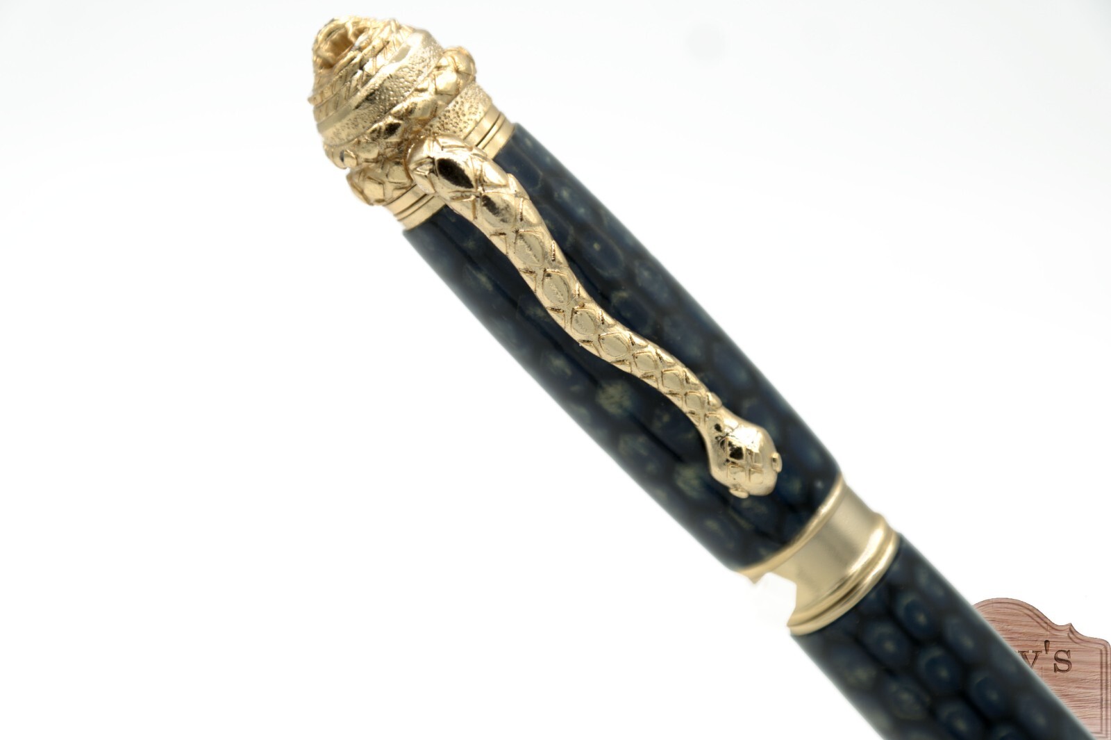 Lucky Snake Ballpoint Pen – 22kt Gold Finish, Green Honeycomb Unique Collectible