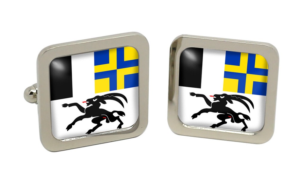 Graubünden (Switzerland) Square Cufflink in Chrome Box
