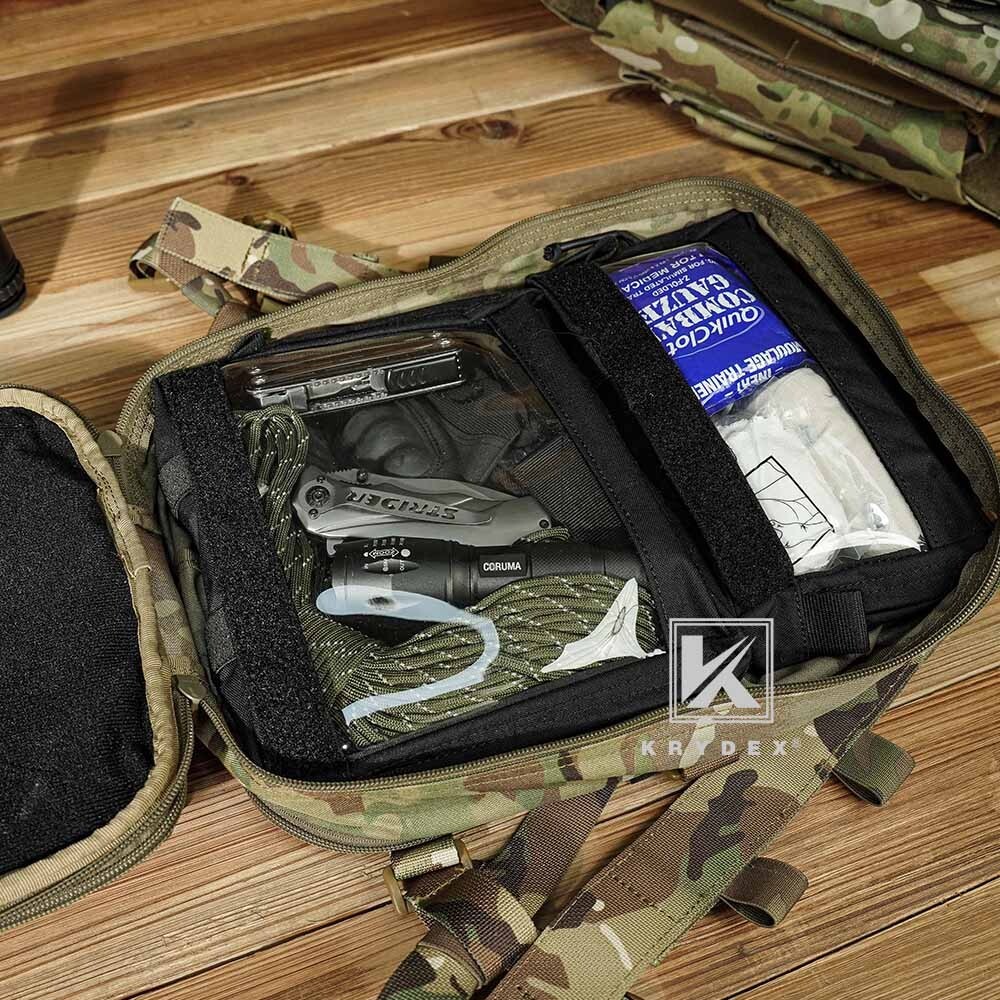 KRYDEX Clear Top Insert Cube Organizer Hook Back Packing Travel Backpack Large