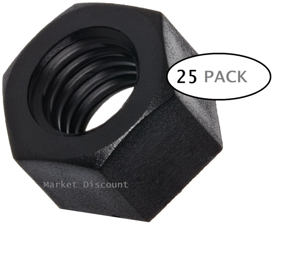 M3 x 0.5 Thread steel Hex Nut, Black, Right Hand Threads (25 pcs)