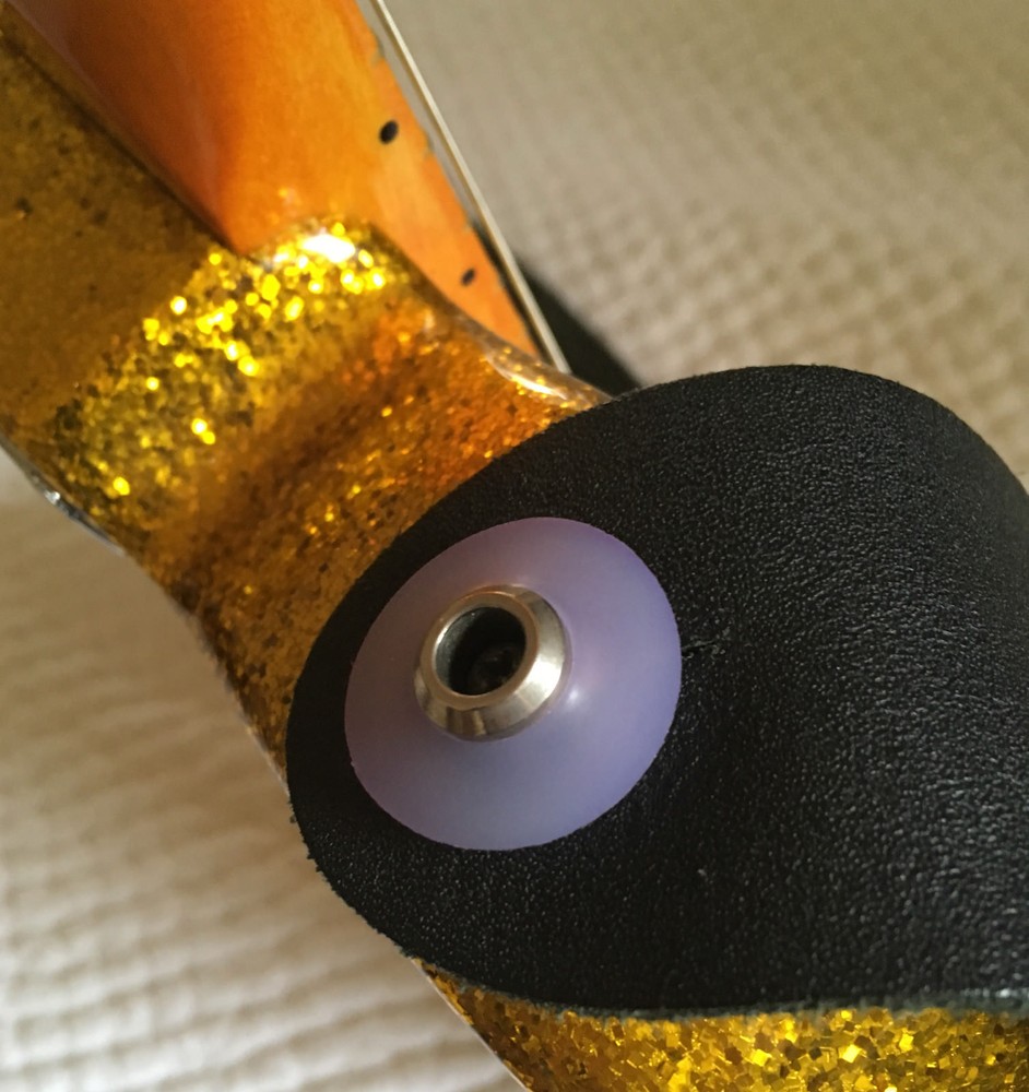 Four ICE-PURPLE Rubber Guitar Strap Locks - Classic Design & Great Reliability