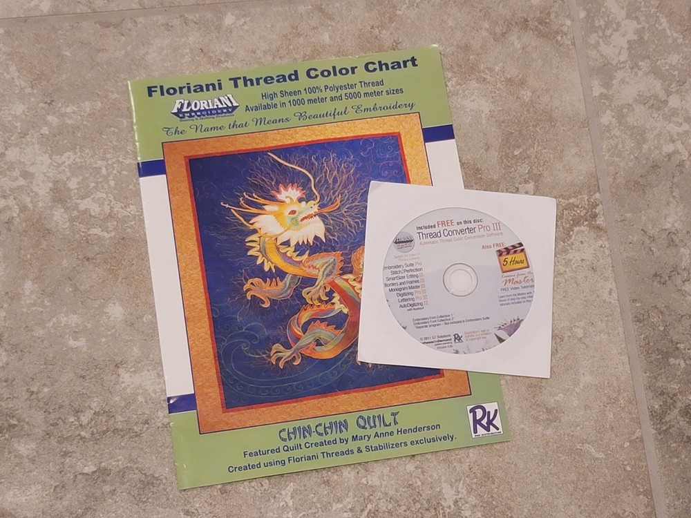 Floriani Embroidery Thread Color Chart with CD