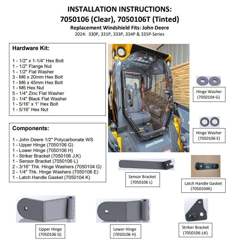John Deere P Series Frame & Windshield Replacement - TPC