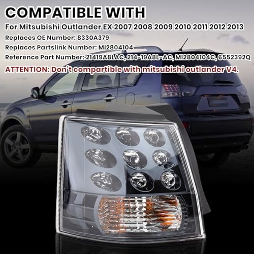 Left Side Tail Light Assembly for Mitsubishi Outlander EX 2007 Outer left side