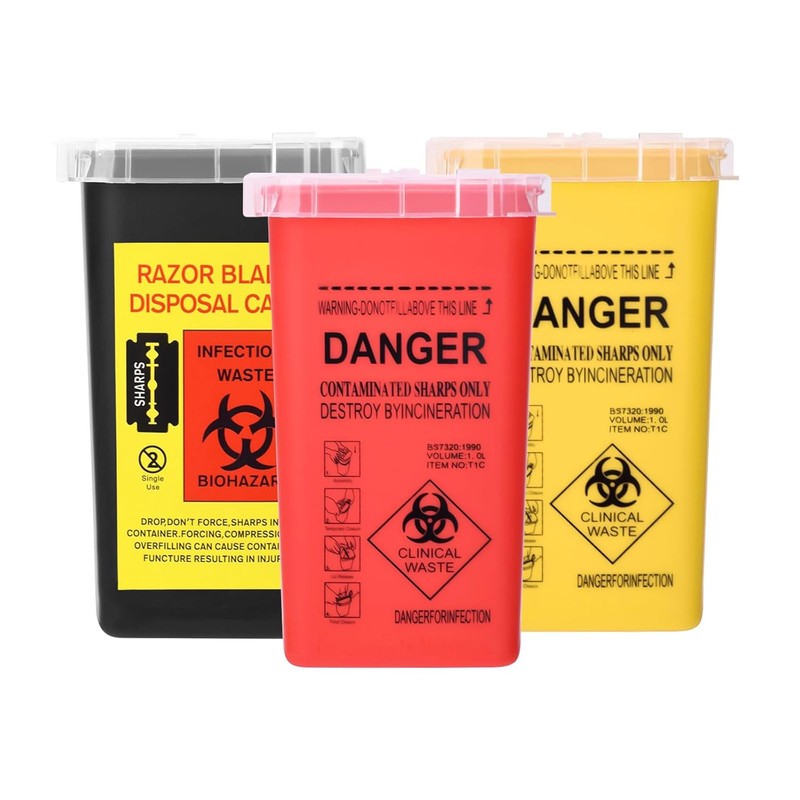 Tattoo Sharp Waste Bin - Needle Disposal Container Tattoo WasteBox
