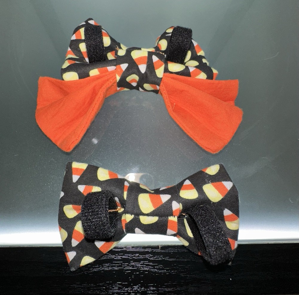 Handmade Over The Collar Bow Bundle (Candy Corn Pattern) - New