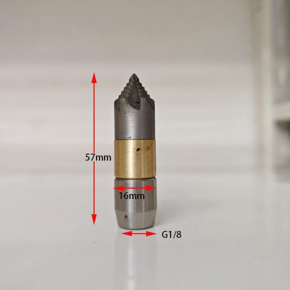 Sewer Jet Nozzle 1/8 Internal Thread Adapter Accessory Stainless Steel and
