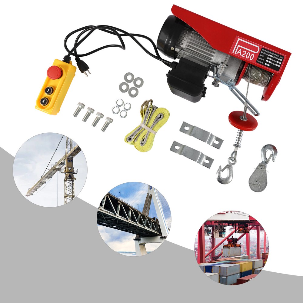 Electric Hoist Winch Engine Crane with Remote Control 110V