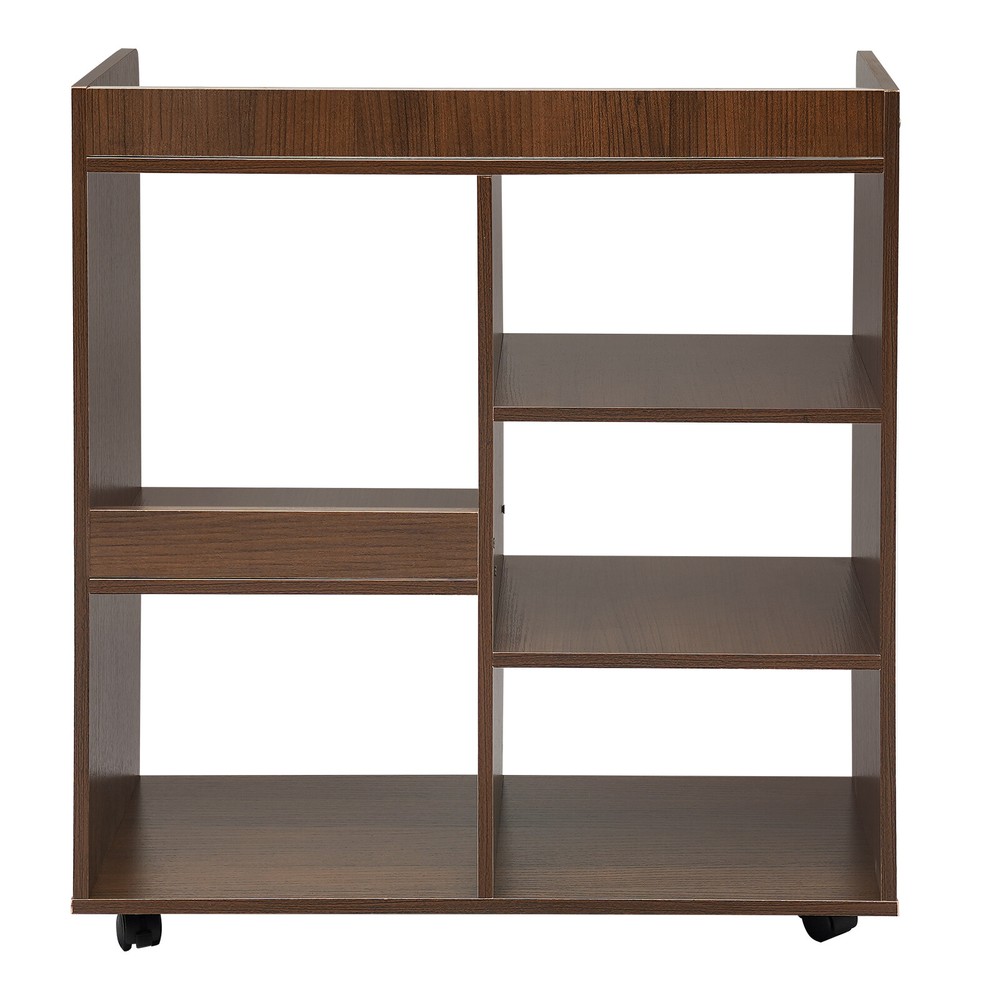 Filing Cabinet, Storage Shelf, Mobile Printer Stand,high-quality MDF,Dark Walnut