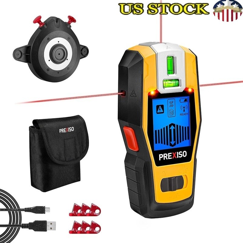 2-in-1 Stud Finder Laser Level Rechargeable Multi Surface Tool Wall Scanning New