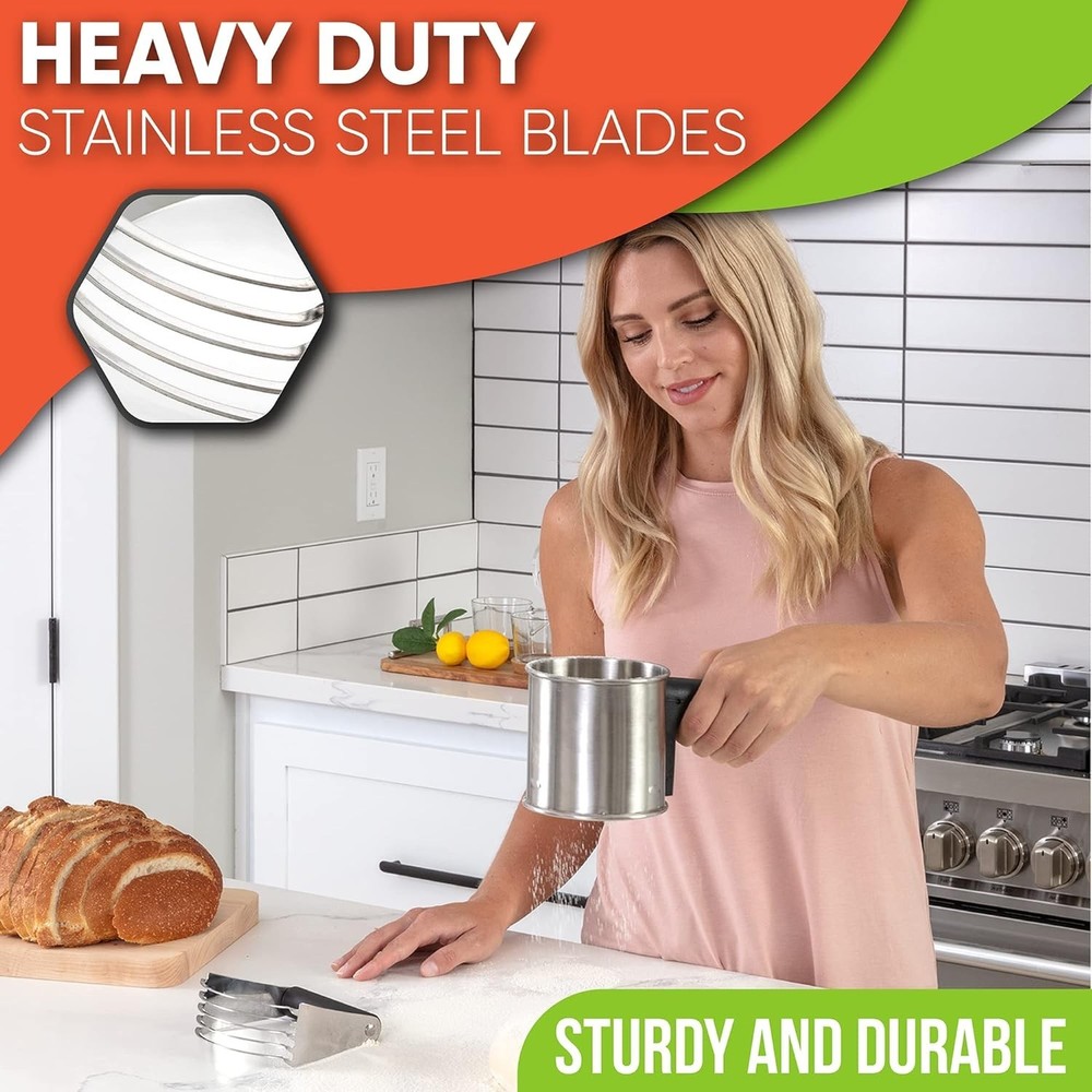 Rust-Resistant Medium Dough Blender - Effortlessly Blend Cold Butter for Baking