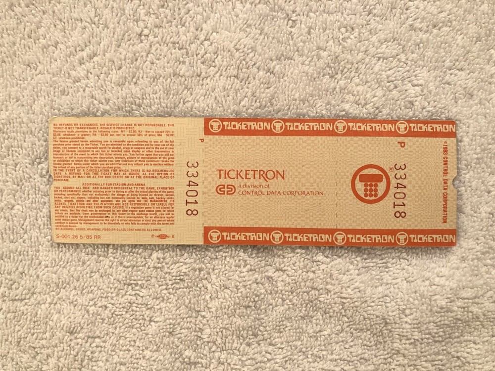 The Alarm : 1985 Full Unused Vintage Concert Ticket - Beacon Theatre NYC